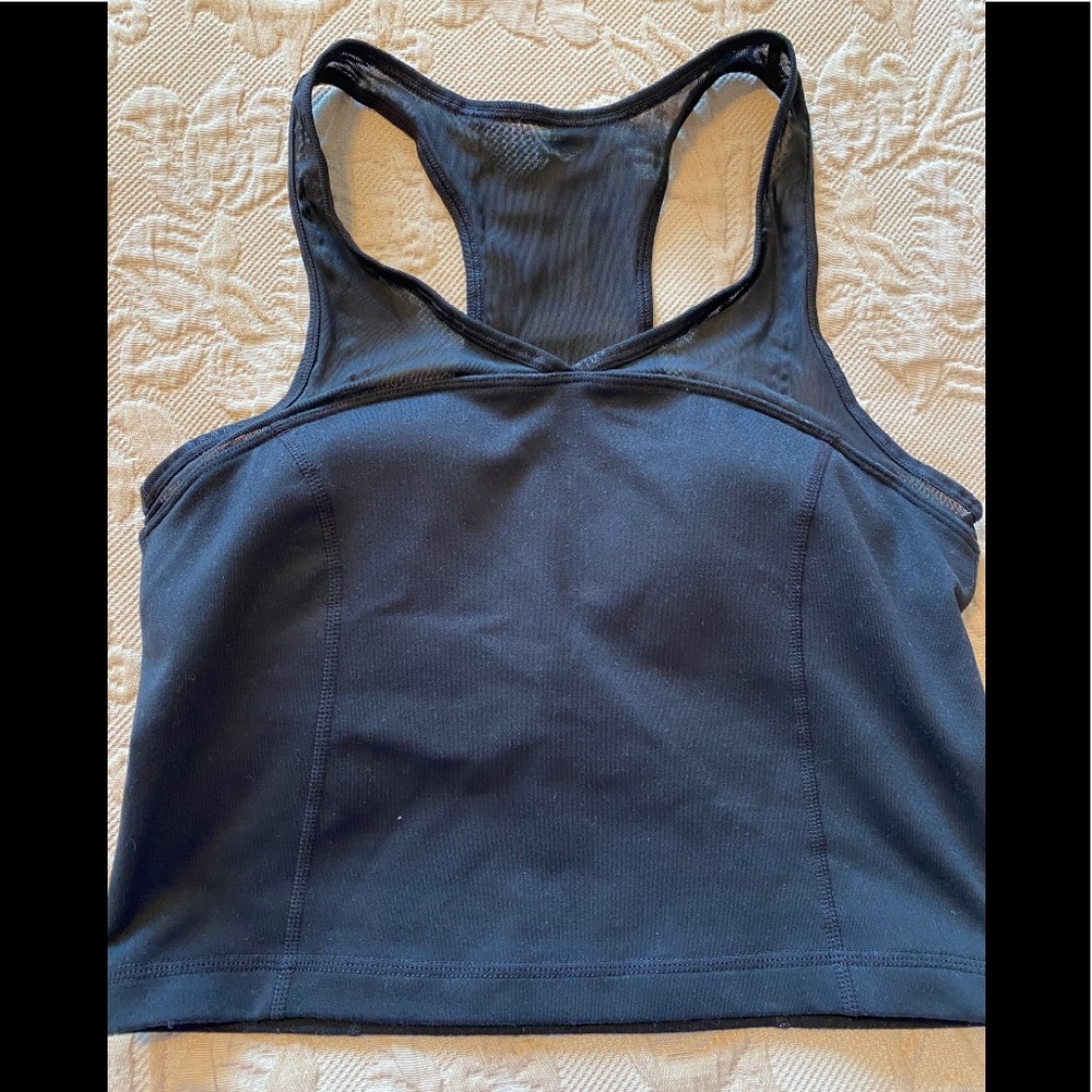 Zella black cropped workout top